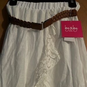 By & By skirt for girls with brown belt.